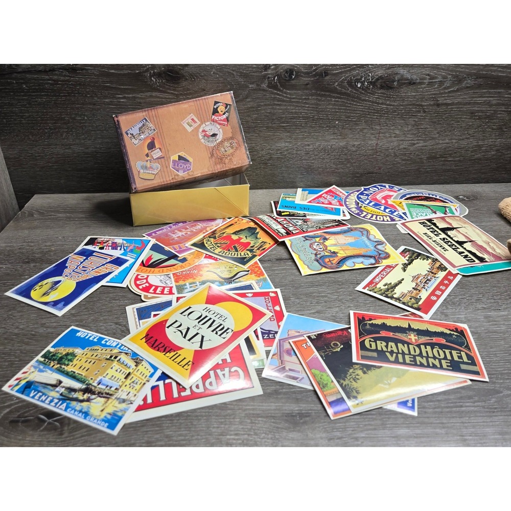 Vintage Hotel Luggage Label Sticker Collection Travel Europe Asia Advertise Lot